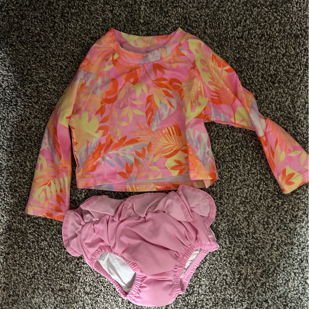 Pink and Orange Kids Swim Set
